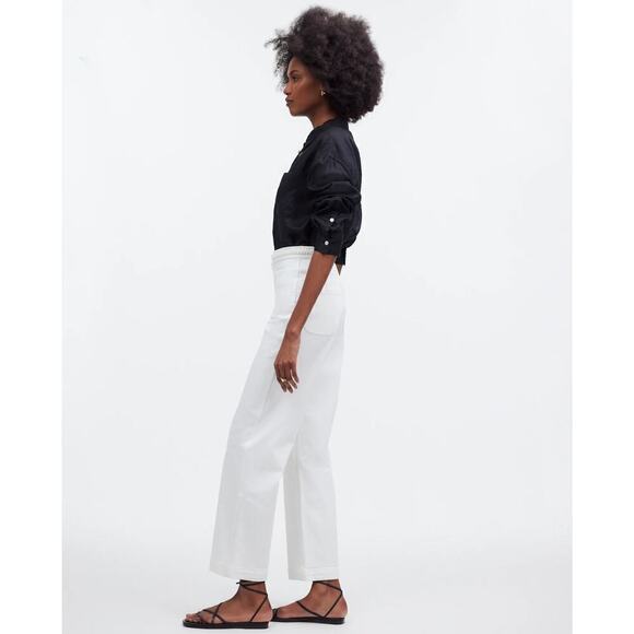 Madewell x Lisa Says Gah The Perfect Vintage Wide-Leg Crop Jean in White Size 31 - Picture 2 of 7